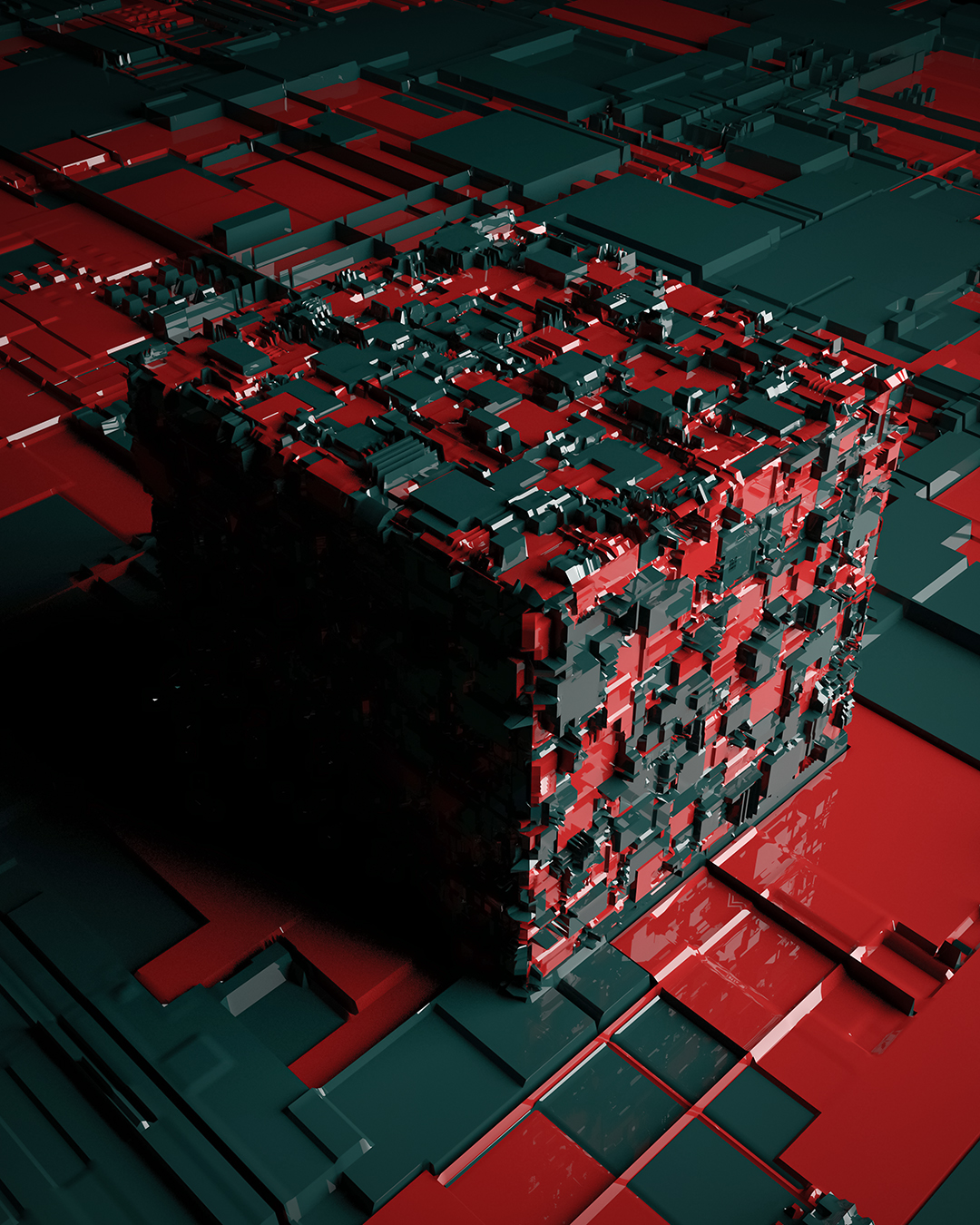 3d model of a cuboid made using Cinema4D and JS placement